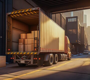 Ontime deliveries large modern delivery truck with cargo goods generative ai min 360x320