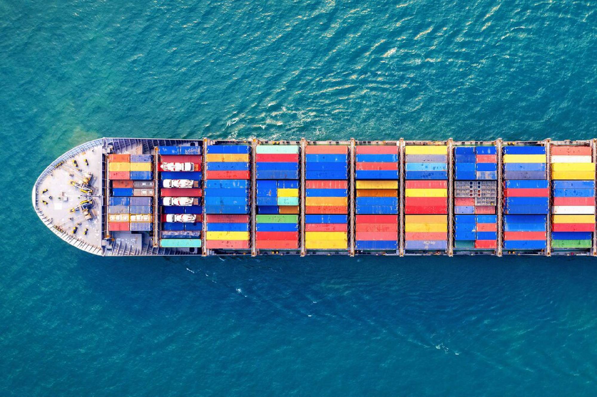 Aerial view cargo ship cargo container harbor 1 1